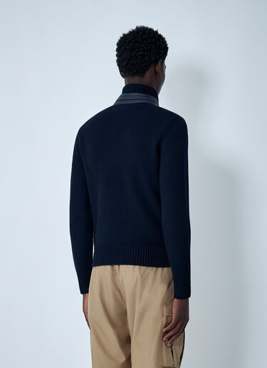Moncler Grenoble Satin Quilted Cardigan Blue mog0162009