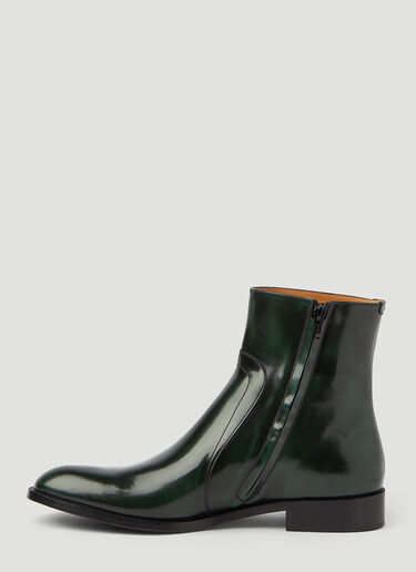 Maison Margiela Waxed Leather Ankle Boots Green mla0145021