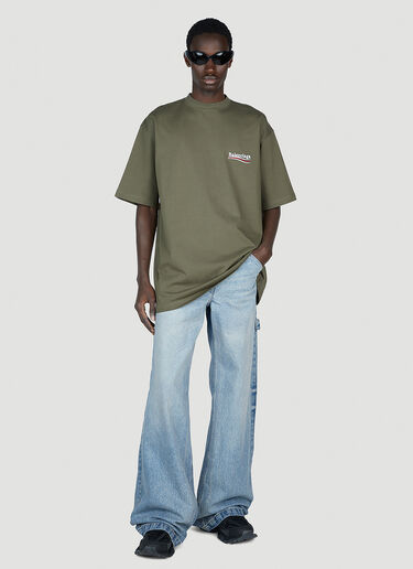 Balenciaga 徽标印花 T 恤 卡其色 bal0151023