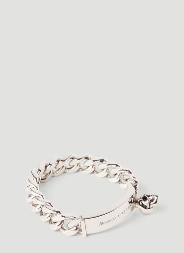 Alexander McQueen Skull Charm Curb-Chain Bracelet Silver amq0145110