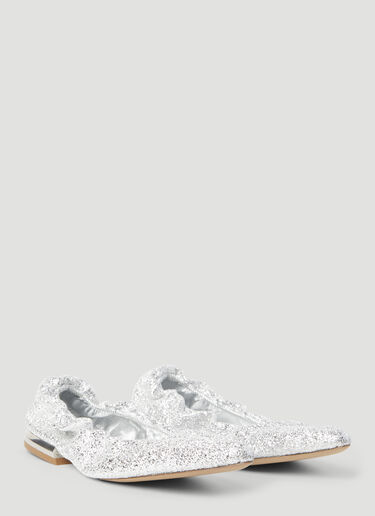 Dries Van Noten Glitter Flats Silver dvn0255003