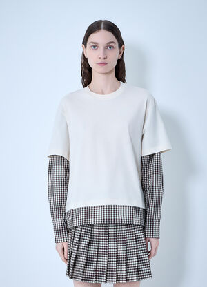 Moncler Layered Check T-Shirt White mon0264028