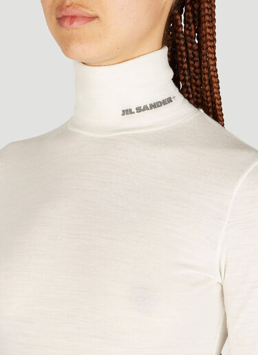 Jil Sander+ High Neck Long Sleeve Knit Top Cream jsp0249013