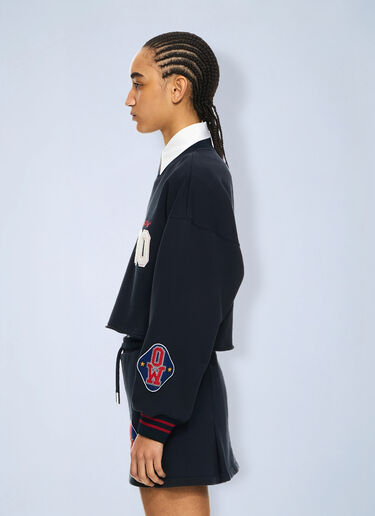 LN-CC® - Off-White: Royal Patch Crop Sweatshirt - Blue Off-White Royal Patch Crop Sweatshirt Blue ofw0264026