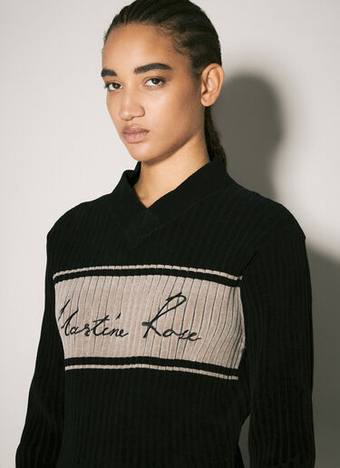 Chenille V-Neck Sweater Martine Rose Chenille V-Neck Sweater Black mtr0358010