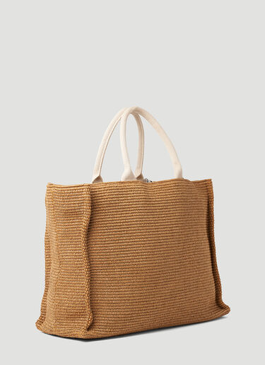 Marni 라지 로고 자카드 토트백 카멜 mni0151026