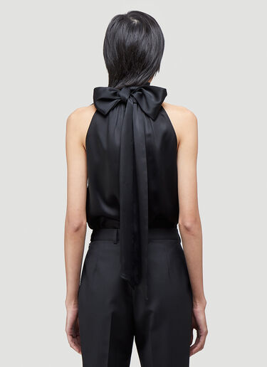 Saint Laurent Halterneck Bow Top Black sla0243021