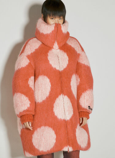 Marni Oversized Long Polka Dot Down Coat Orange mni0254004