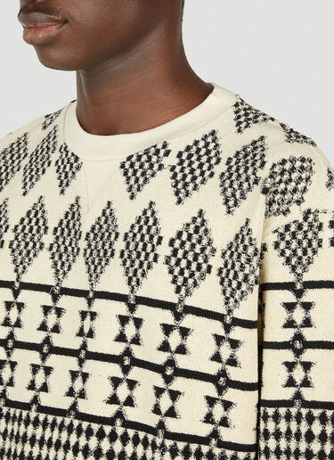 Saint Laurent Jacquard Sweater Cream sla0151006