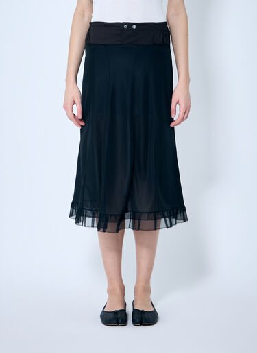 Maison Margiela 缎面中长半身裙  黑色 mla0259011
