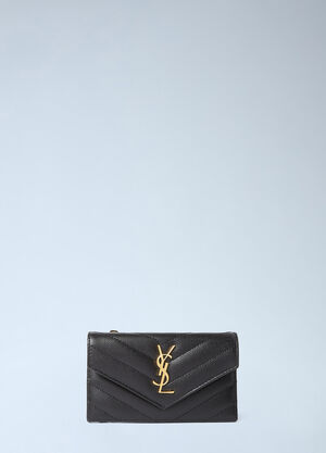 Saint Laurent Logo Plaque Cardholder Black sla0249166