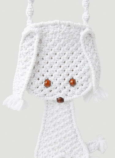 Chopova Lowena Dog Macrame Shoulder Bag White cho0251011