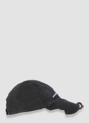 Balenciaga Pierced Website Baseball Cap Black bal0353005