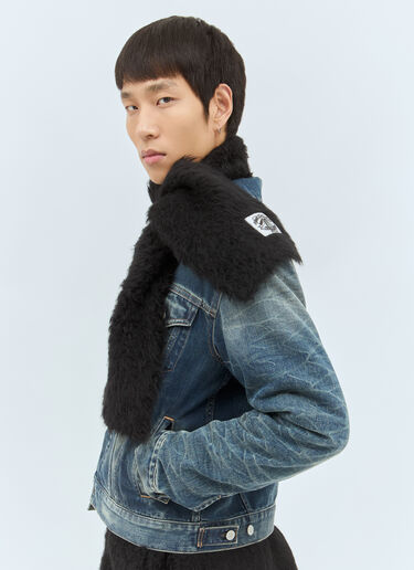 Acne Studios ナローフラッフィーマフラー ブラック acn0158028