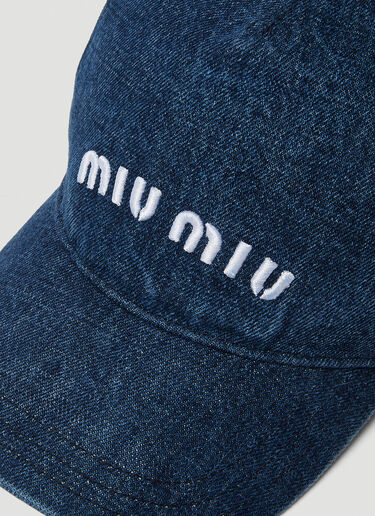 Miu Miu Logo Embroidered Cap Blue miu0250031
