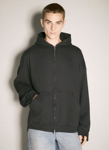 Balenciaga Patched Hooded Sweatshirt Black bal0158007