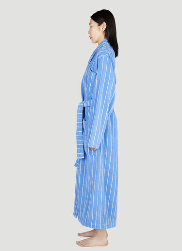 Tekla Striped Hooded Bath Robe Blue tek0353011