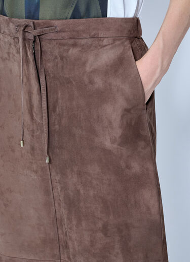LN-CC® - Max Mara: Suede Midi Skirt - Brown Max Mara Suede Midi Skirt Brown max0265210