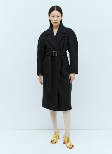 Dries Van Noten Wool Belted Coat Black dvn0254004