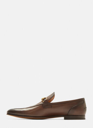 Gucci Jordaan Leather Loafers Brown guc0131042
