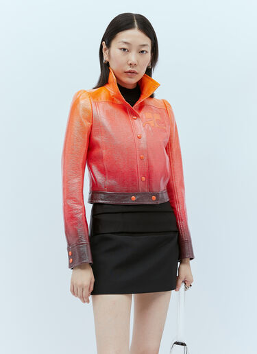 Courrèges 그라데이션 선셋 비닐 재킷 오렌지 cou0253002
