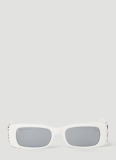 Balenciaga Dynasty Rectangular Sunglasses White bal0352016