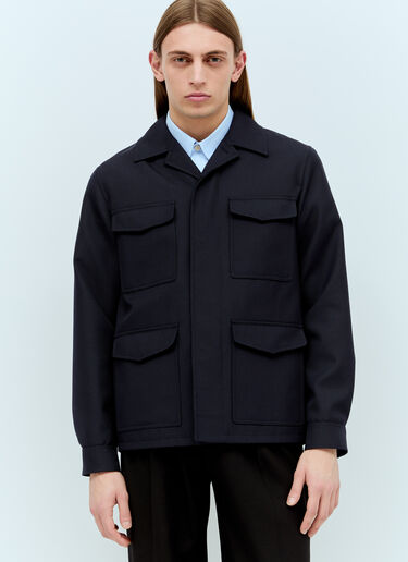 Gucci Wool-Blend Twill Jacket Navy guc0155066