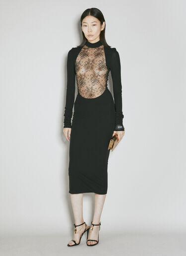 Dolce & Gabbana 에나멜 가죽 힐 샌들 블랙 dol0254024