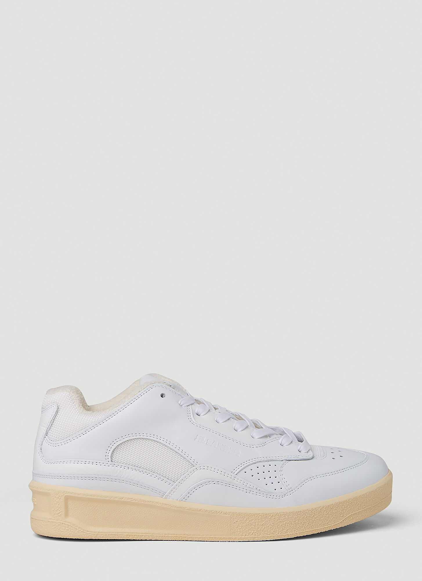 Shop Jil Sander Basket Lo Sneakers In White