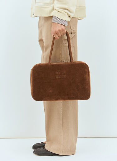 Miu Miu Beau Suede Handbag Brown miu0258026