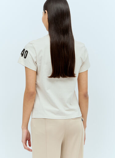 Courrèges ACストレート プリントTシャツ クリーム cou0255022