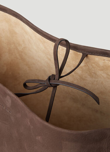 The Row Large N/S Leather Tote Bag Brown row0253043