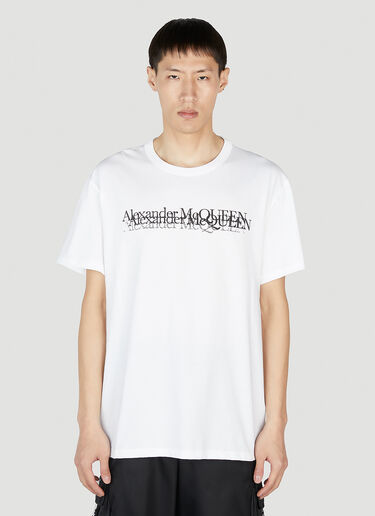Alexander McQueen 로고 스탬프 티셔츠 화이트 amq0151005