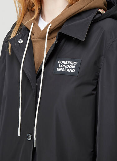 Burberry Buttoned Logo Coat Black bur0243006