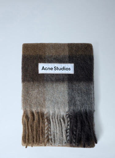 LN-CC® - Acne Studios: Fringed Wool Scarf - Brown Acne Studios Fringed Wool Scarf Brown acn0365090