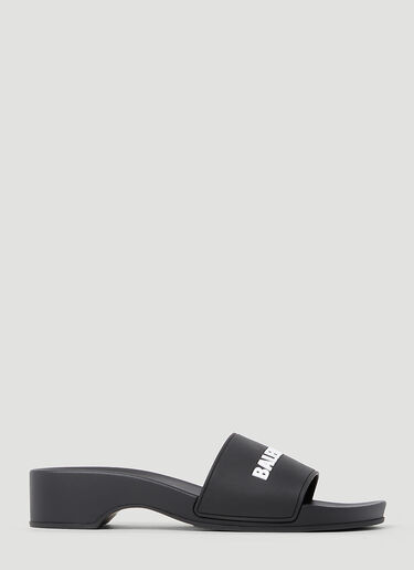 Balenciaga Pool Wedge Slides Black bal0252005