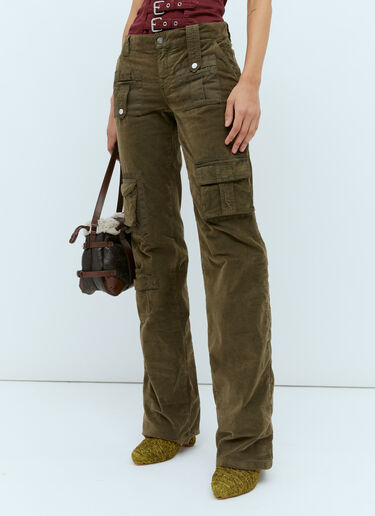 Blumarine Velvet Cargo Pants Khaki blm0253009