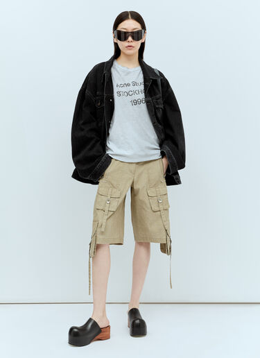 Acne Studios 徽标印花 T 恤 灰色 acn0355011