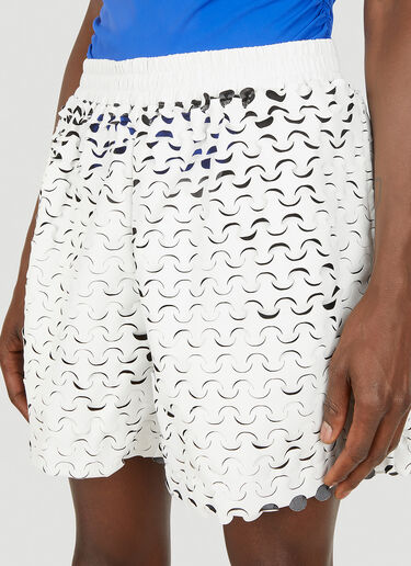 Walter Van Beirendonck Cut-Out Wave Shorts White wlt0148008