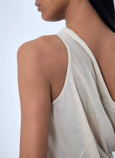 Rick Owens Asymmetric Draped T-Shirt Beige ric0263012