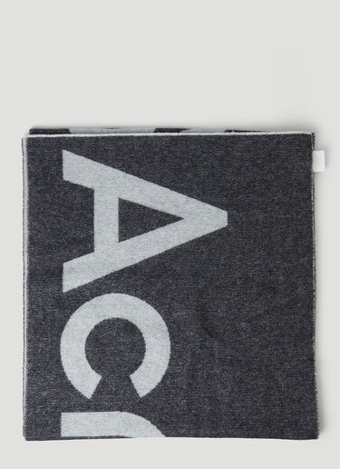 Acne Studios ロゴ ジャカードスカーフ グレー acn0346023