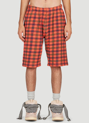 Entire Studios Check Print Fleece-Jersey Bermuda Shorts Grey ent0158017