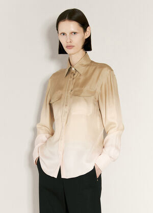 The Row Ombre Silk Shirt Green row0256027