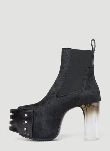 Rick Owens Hairy Platform Heel Boots Black ric0251050