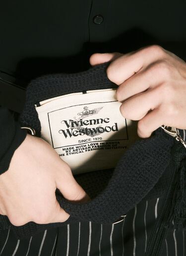 Mabel Small Crochet Tote Bag Vivienne Westwood Mabel Small Crochet Tote Bag Black vvw0159026