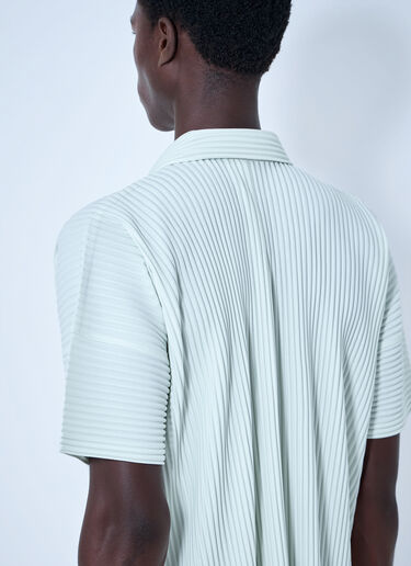 Homme Plissé Issey Miyake プリーツショートスリーブシャツ グリーン hmp0165006