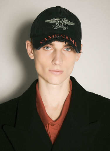 Martine Rose Cut Peak Baseball Cap Black mtr0158017
