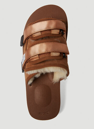 Suicoke Moto-Mab Shearling Sandals Brown sui0350002