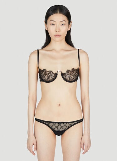 Gucci Floral Lace Balconette Bra Black guc0251050