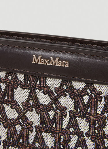 Max Mara Jacquard Logo Clutch Brown max0252072